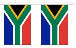 10' South Africa String Flag Party Bunting Has 10 South African 6"X9" Polyester Banner Flags Attached Popular For School Classroom Bars Restaurants World Cup Theme Parties