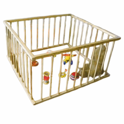 Collapsible Baby Playpen Wood 180 X 188 X 68CM