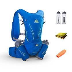 Triwonder 15L Ultra Running Vest Marathon Backpack Hydration Pack With Water Bottles Blue - With 2 Water Bottles