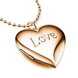 Polished Love Heart Locket Pendant Necklace Engraved "love" Memories Photo Locket Gold Or Silver Necklace Gold Hear Locket