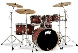 PDP Concept Maple Series 7PC Acoustic Drum Kit - Shells Only - Satin Tobacco Burst 8 10 12 14 16 22 14 Inch