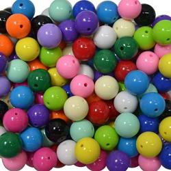20MM Bulk Mix Of Solid Chunky Bubblegum Beads 15 Colors 120 Acrylic Gumball Beads