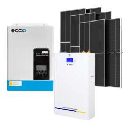5.5KVA Ecco 5500 Hybrid Inverter And Battery Watt 48V Ecco 5.12 Kwh Lithium Battery & 6 X 450W Ecco Solar Panels