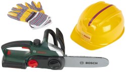 Bosch Helmet Work Gloves & Chain Saw With Sound
