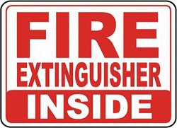 Dreamawsl Watch Out For - Tin Sign - Fire Extinguisher Inside Sign Safety Sign Tin Metal Warning Sign Notice 12 X 8 Inch