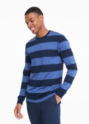 Broad Stripe Long Sleeve Cotton T-Shirt