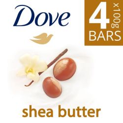 Dove Shea Butter Beauty Bar Bath Soap 4 Ea