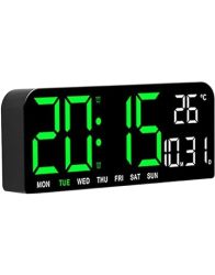 Digital Wall Temperature Week And Dates Dispaly LED Alarm Clock LED Digital Wall Clock Temperature Time Humidity Display LED Digital Clock