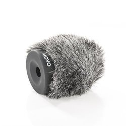 Movo WS-G60 Furry Rigid Windscreen For Microphones 18-23MM In Diameter And Up To 2.3" 6CM Long - Dark Gray