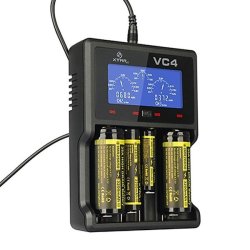 Xtar Vc4 Lcd Li-ion ni-mh Usb Battery Charger For 18650 26650 32650 14500 Aa Aaa Battery Black