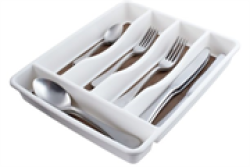 Cutlery 5 Compartments Drawer Organizer Colour White - A Revolutionary Way To Store Your Cutlery. The Ideal Solution For Those Short On Kitchen