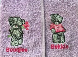 Lilac And Pink Tatty Teddy Face Cloth Set