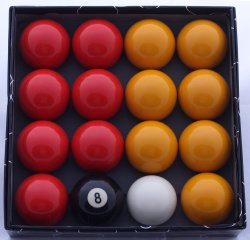 Star D Pool Balls 2 Inch Set - Yellow red - Yellow red