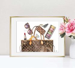 Louis Vuitton Bags Collection 8 x 8 Watercolor Illustration