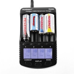 Tenergy TN141 2-Bay 9V Smart Charger + 4 pcs 9V 250mAh NiMH Rechargeable  Batteries 