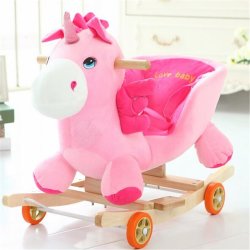 BABY Kid Toys 50 28 58CM Wooden Plush Rocking Horse Little Unicorn Style Riding