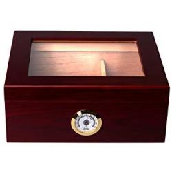 Mantello 25-50 Cigar Desktop Humidor Royale Glasstop