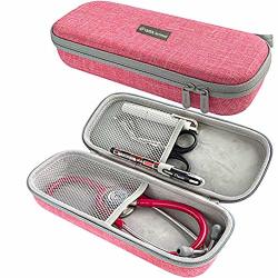 Semi Hard Stethoscope Carry Case Fits 3M Littmann Stethoscope And Other Accessories Pink