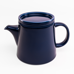 - Flat Stackable Tea Pot Choose From 4 Colours - Cobalt Blue