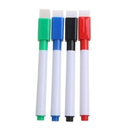 Whiteboard Markers With Magnetic Cap And Eraser - 4 Dry Erase Markers