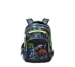 Schoolbags Cartoon Print Waterproof Large Capacity Kids Backpacks - Navyblue