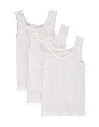 Plain Cotton Vests 3 Pack