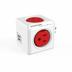 Allocacoc USB Wall Plug Powercube |original| 4 Outlets And 2 USB Ports Cell Phone Charger Power Adapter Surge Protection Compact For Travel Home And