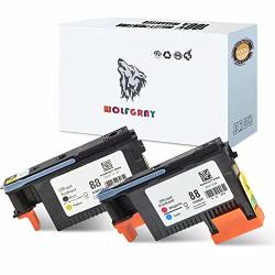 Wolfgray 2 Pack HP88 Printhead C9381A C9382A For Hp Officejet Pro K5400 L7480 L7500 L7550 L7580 L7590 L7650 L7680 L7710 L7750 L7780 L7790 Printer