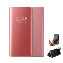 Huawei P10 Lite Phone Case Flip Shockproof Cases Cover Kick Stand Mirror Case For Huawei P10 Lite Rose Gold