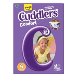 Cuddlers Comfort Diapers Size 4 8-14KG 66 Pack