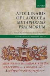 Apollinaris Of Laodicea Metaphrasis Psalmorum Hardcover