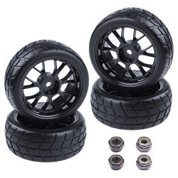 DNhobby 4-PACK Hobbypark Rc Tires & Wheel Rims 12MM Hex Hub Y Shape W foam Inserts For 1 10 Remote Control Car On Road Touring