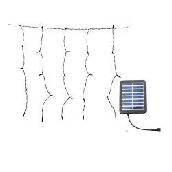 Solar 1.6M LED Icicle Fairy Lights - Cool White