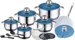 Royalty Line 18-piece Stainless Steel Cookware Set With Ceramic Coated Fry Pan