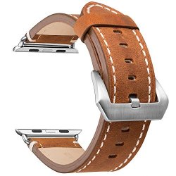 Apple Watch Band Vonter 42MM Iwatch Strap Premium Vintage Genuine Leather Crazy Horse Men women Model Loop Replacement Bracelet Wrist Strap With Metal Clasp Adapter