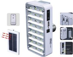 Rechargeable Emergency Light With Solar Panel Remote Control Wall Or Solar Charge