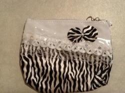 Zebra Stripe Material Make-up Bag- Toiletries Bag Great Party Favor Also