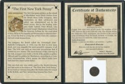 The First New York Penny 1726 - 1794 'voc Copper Duits' Deluxe Collectable Folder