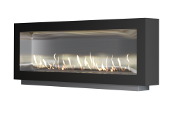 Chanterie Wallart Flueless Gas Fireplace Black - Black 1800MM