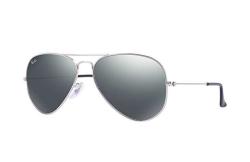 Ray Ban Aviator RB3025 W3277 Silver crystal Gray Mirror 58MM Sunglasses