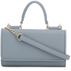 Deluxity Top Handle Clutch Crossbody Purse With Removable Chain Strap Blue