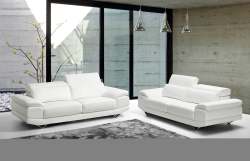 Dennis 2 Seater Leather Sofas. More Colour Options Available - All White Leather