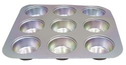 Round 9 Cavity Cupcake Mold Tray Aluminum Tin Cup Cake Pudding Muffin Bakeware EG-UN13A