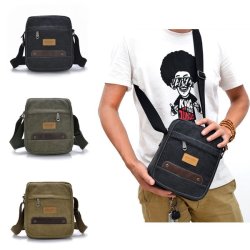 mens canvas shoulder sling bag