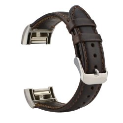 Cowhide Leather Band For Charge 2 - Dark Brown