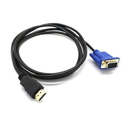 Cfikte HDMI To Vga HD Cable HDMI To Vga Cable 6FT 1.8M HDMI To Vga Cable Blue