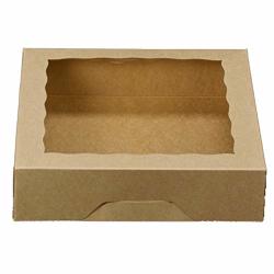 One More 10INCH Natural Kraft Bakery Pie Boxes With Pvc Windows Large Cookie Box 10X10X2.5INCH 12 Of Pack Brown 12