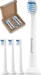 Demirdental Replacement Toothbrush Heads Fits All Philips Sonicare Snap-on Handles Sensitive Compact 4 Pack