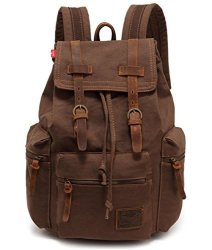 Vere Gloria Canvas Leather Backpack 15-INCH