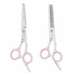 Ligicky Baby Hair Cutting Scissors Set Professional Safety Round Tip Stainless Steel Hair Thinning Shears Bang Hair Scissor For Kids salon home